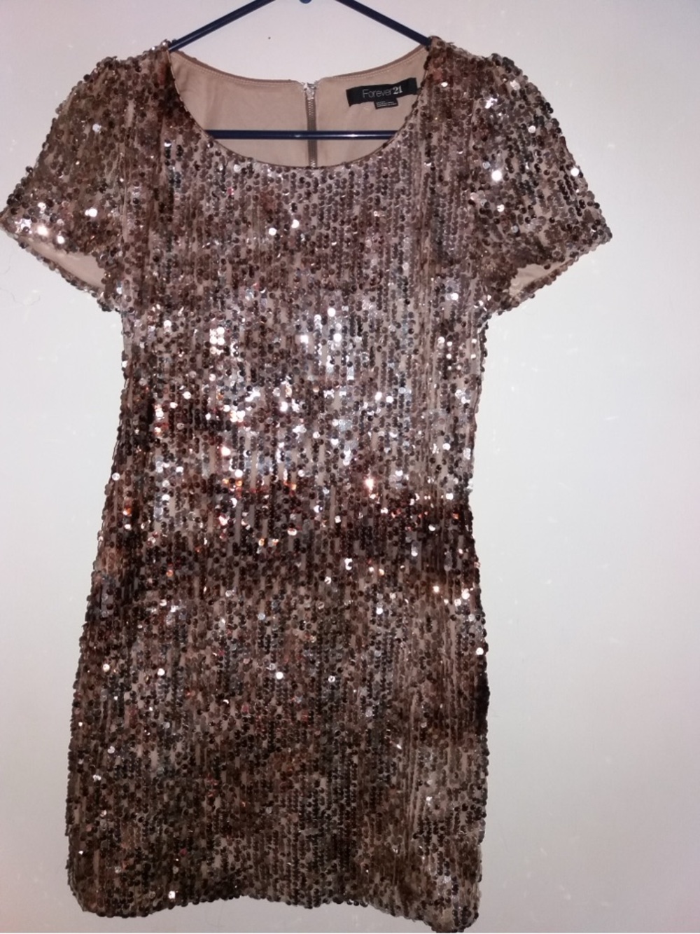 Forever 21 Rose Gold Sequin Mini Dress